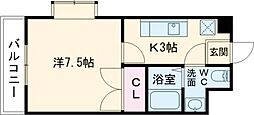 ル・グラン三ヶ森 1Kの間取図画像