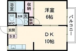 ハイツサンエー 1LDKの間取図画像