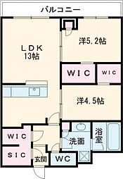 ラヴィーナ大和西大寺 2LDKの間取図画像