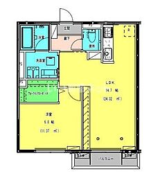 J.Y HILLS 1LDKの間取図画像