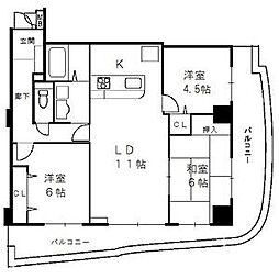 ライフ第5マンション大平台 3LDKの間取図画像