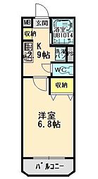 ユーミーマンション加藤B棟 1Kの間取図画像