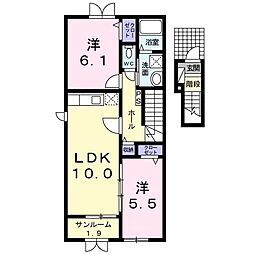 カーサグランデ2 2LDKの間取図画像