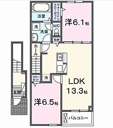 グラース・ソレイユ 2LDKの間取図画像