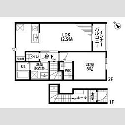 リーブルファイン江松II 1LDKの間取図画像