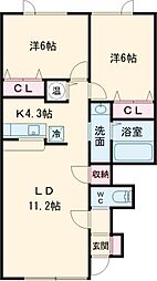 ラ・マトリス3 2LDKの間取図画像