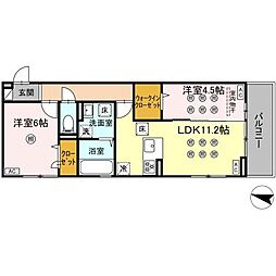グレースメゾンコンフォートメゾン グレースメゾン 2LDKの間取図画像