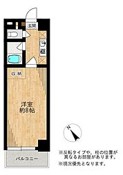 カサデカンポ 1Kの間取図画像