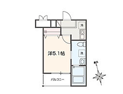 MELLAS川口 1Kの間取図画像
