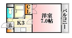 第2山口ビル 1Kの間取図画像