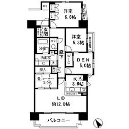 レジディア徳川 3LDKの間取図画像