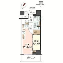 ジオタワー大阪十三 1LDKの間取図画像