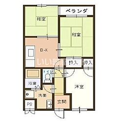 コンフォールビル 3DKの間取図画像