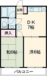 ワコーレエレガンス青梅 2DKの間取図画像