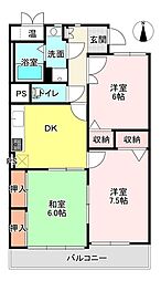 レジデンス一宮 3DKの間取図画像