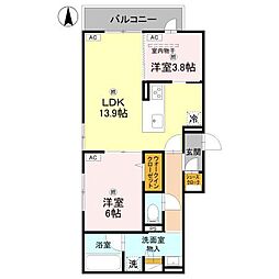 クラシスト新金岡 2LDKの間取図画像