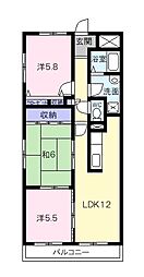 ピュアライフ駅部田 3LDKの間取図画像
