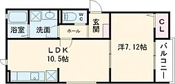 MAISONLUNA 1LDKの間取図画像
