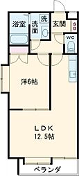 ダイコー新町 1LDKの間取図画像