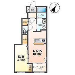 ルミーナ開成 1LDKの間取図画像
