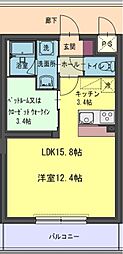 コルトーナ壱番館 1SKの間取図画像