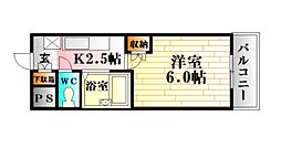 ONビル 1Kの間取図画像