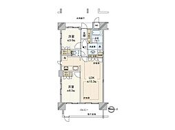 イトーピア江坂バルフラット 2LDKの間取図画像