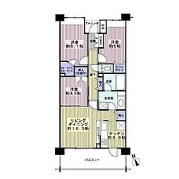 クレアシティ西船橋 3LDKの間取図画像