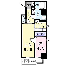 プラチナコート2 1LDKの間取図画像