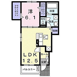 アンフィニ アムールII 1LDKの間取図画像