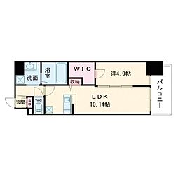 Alivis桜川 1LDKの間取図画像