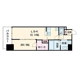 Alivis桜川 1LDKの間取図画像