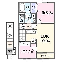 (仮)M&S I 2LDKの間取図画像