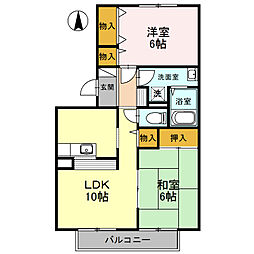 フレンドコーポB 2LDKの間取図画像