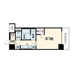 コンフォリア・リヴ新梅田 1Kの間取図画像