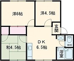 コーポサンピアB棟 3DKの間取図画像