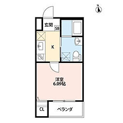 ファーストハウス 1Kの間取図画像