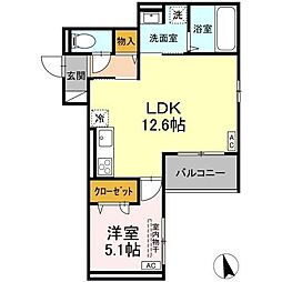 フタバテラス 1LDKの間取図画像