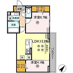 D-KISARIA WV 2LDKの間取図画像