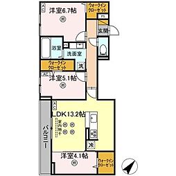D-KISARIA WIV 3LDKの間取図画像