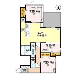 ココルトリシア 3LDKの間取図画像