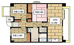 クレバー今宿A 3LDKの間取図画像