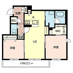 シャーメゾンTGヴィアソーレ 2LDKの間取図画像