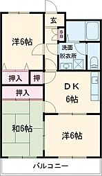 サンヴィラージュ 3DKの間取図画像