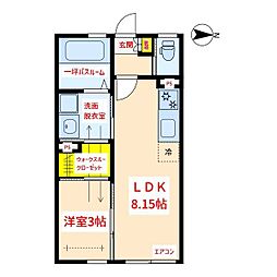 YSTRI 1LDKの間取図画像