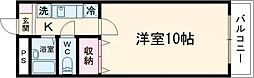 カントリーハウス 1Kの間取図画像