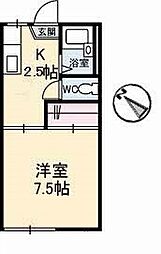 田園ハイツ 1Kの間取図画像