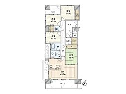 ジオ千里桃山台3番館 4LDKの間取図画像