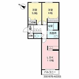 エスペランサ2 2LDKの間取図画像