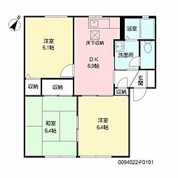 チェリーヒルズF 2LDKの間取図画像